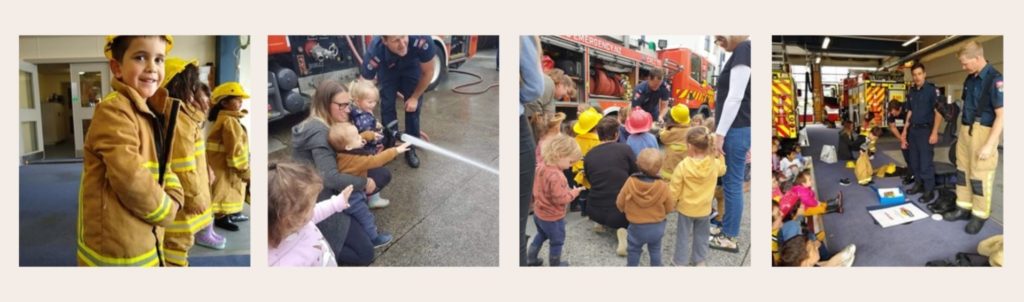 Tiny Nation outing to visit local fire stations for ECE learning opportunities in the community.